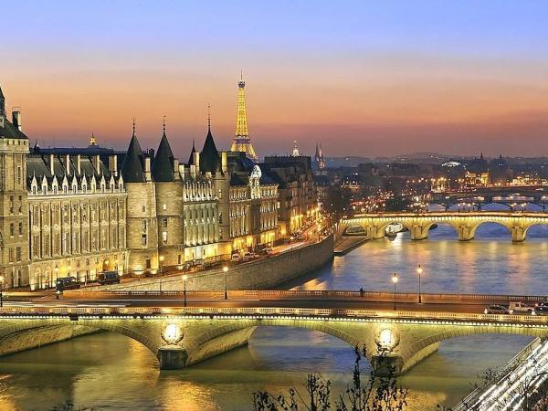 Paris - illuminated Seine river