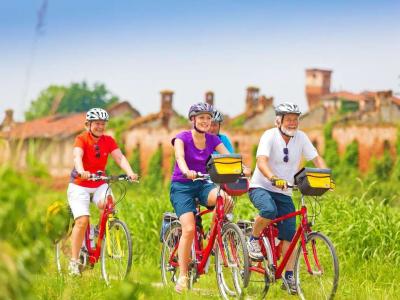 Cyclists in Santhia - Piemont