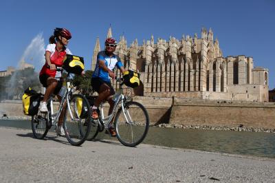 Cyclists in Palma de Majorca