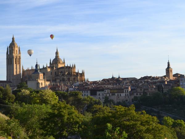 Hot air balloons over the cathedral