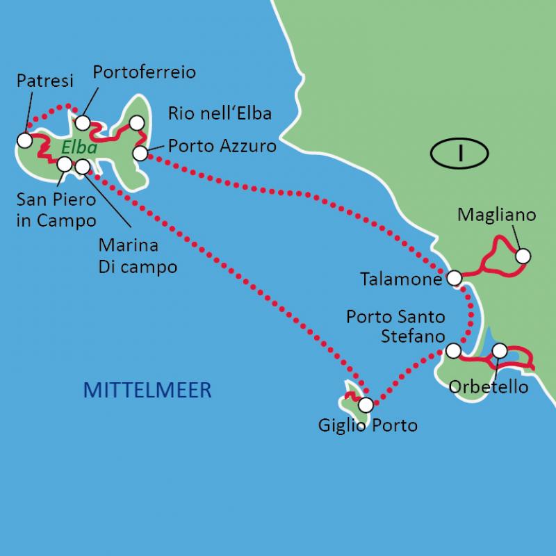 Tuscany Bike & boat map