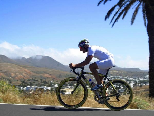 Cyclist on the coast