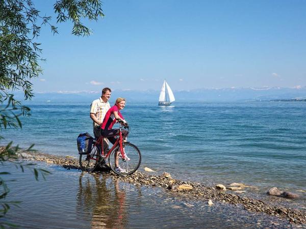 Cyclists at Lake Constance