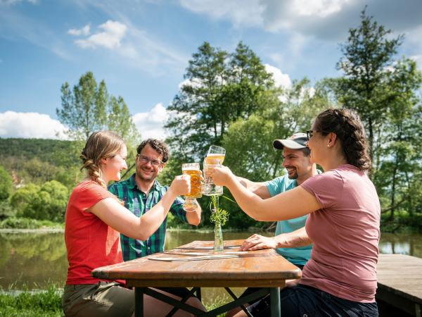 Enjoying a glass of beer