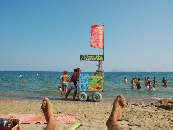 Sandy beaches and the Mediterranean near Hyeres