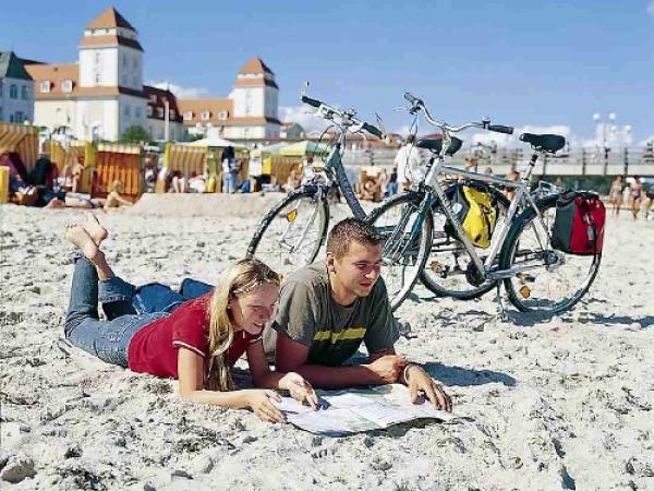 Cyclists on the beach