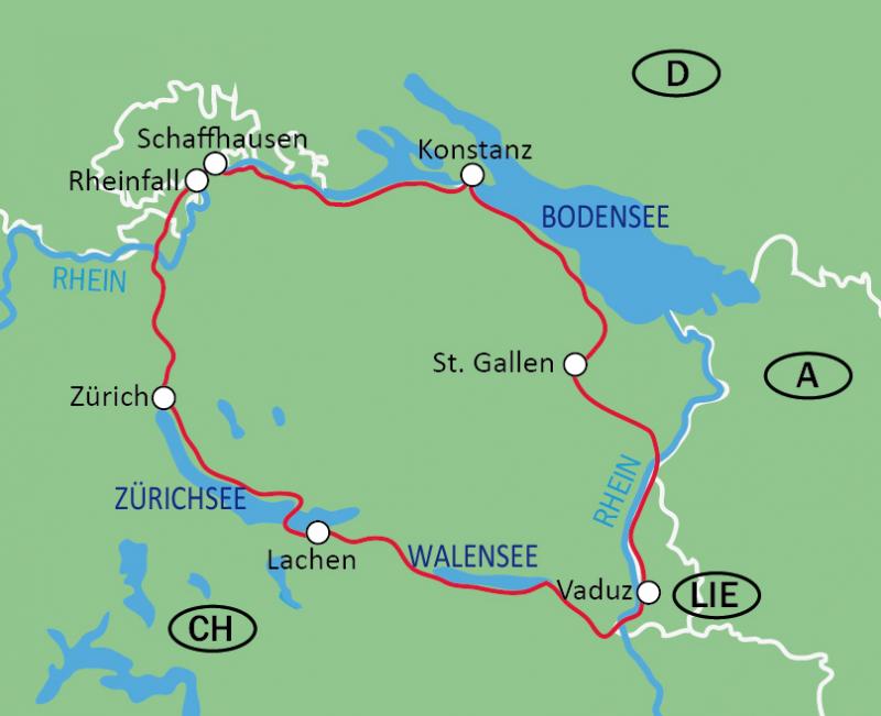 Map Three Lakes Tour