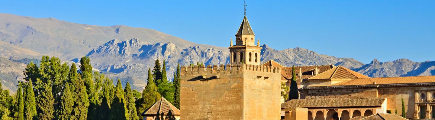 Alhambra at sunset, Granada, Spain