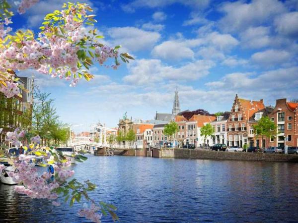 Spaarne river and old Haarlem