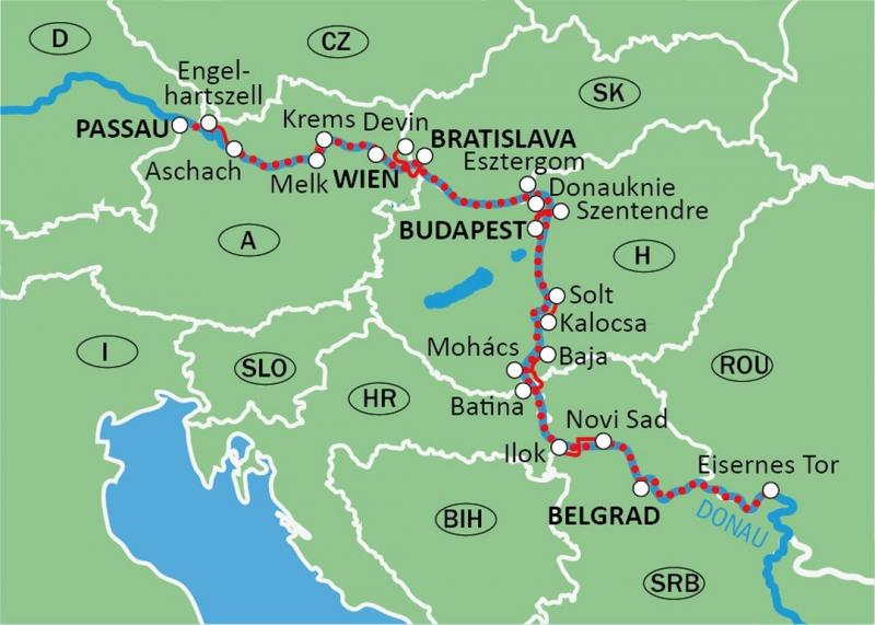 map danube experience by bike and boat