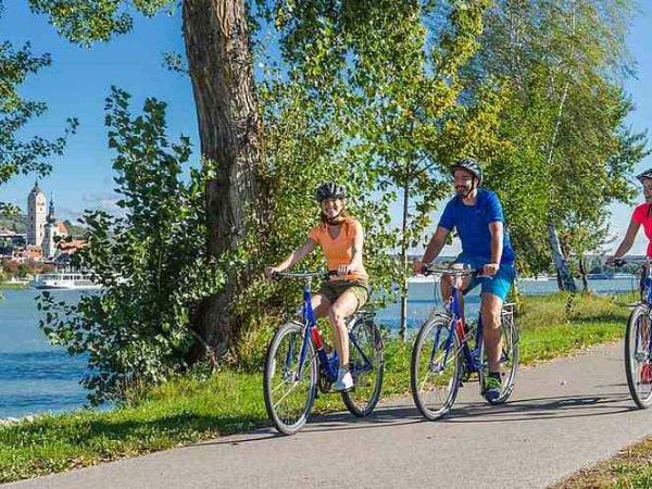 Cyclists in the Wachau Valley