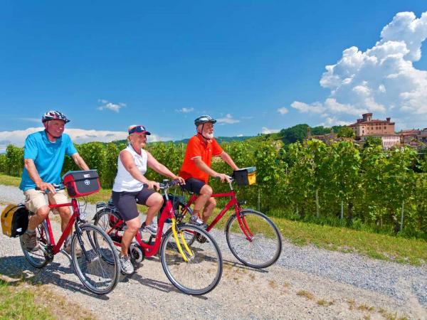 Group of cyclists in Piemont