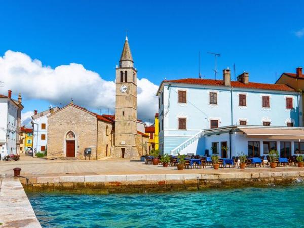 promenade and harbour of Fazana, croatia