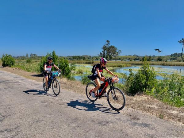 Cyclists in the wetlands