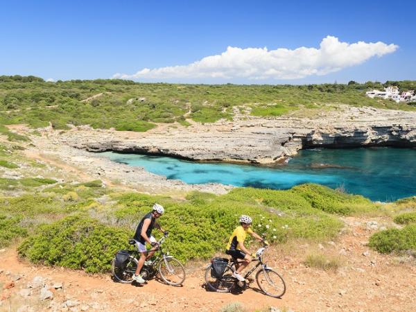 Cyclists on the coast