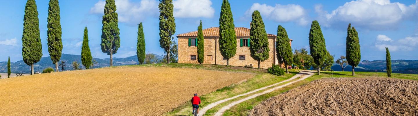 Cyclist in Tuscany