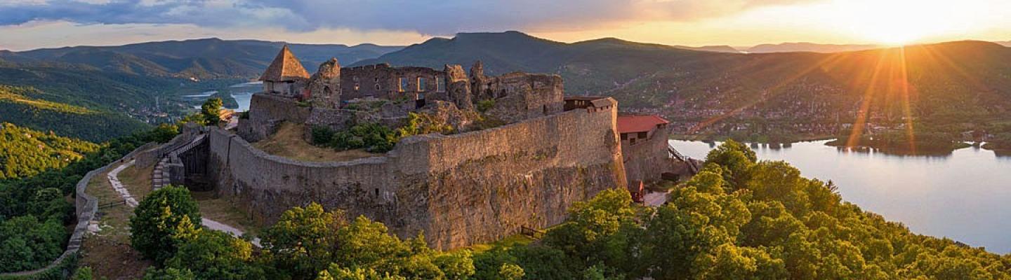 Amazing aerial landscapes about the Visegrad Castle in Hungary