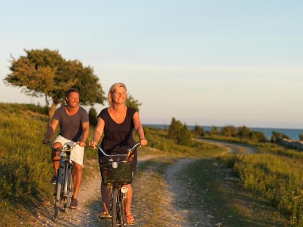 Cyclists on the coast